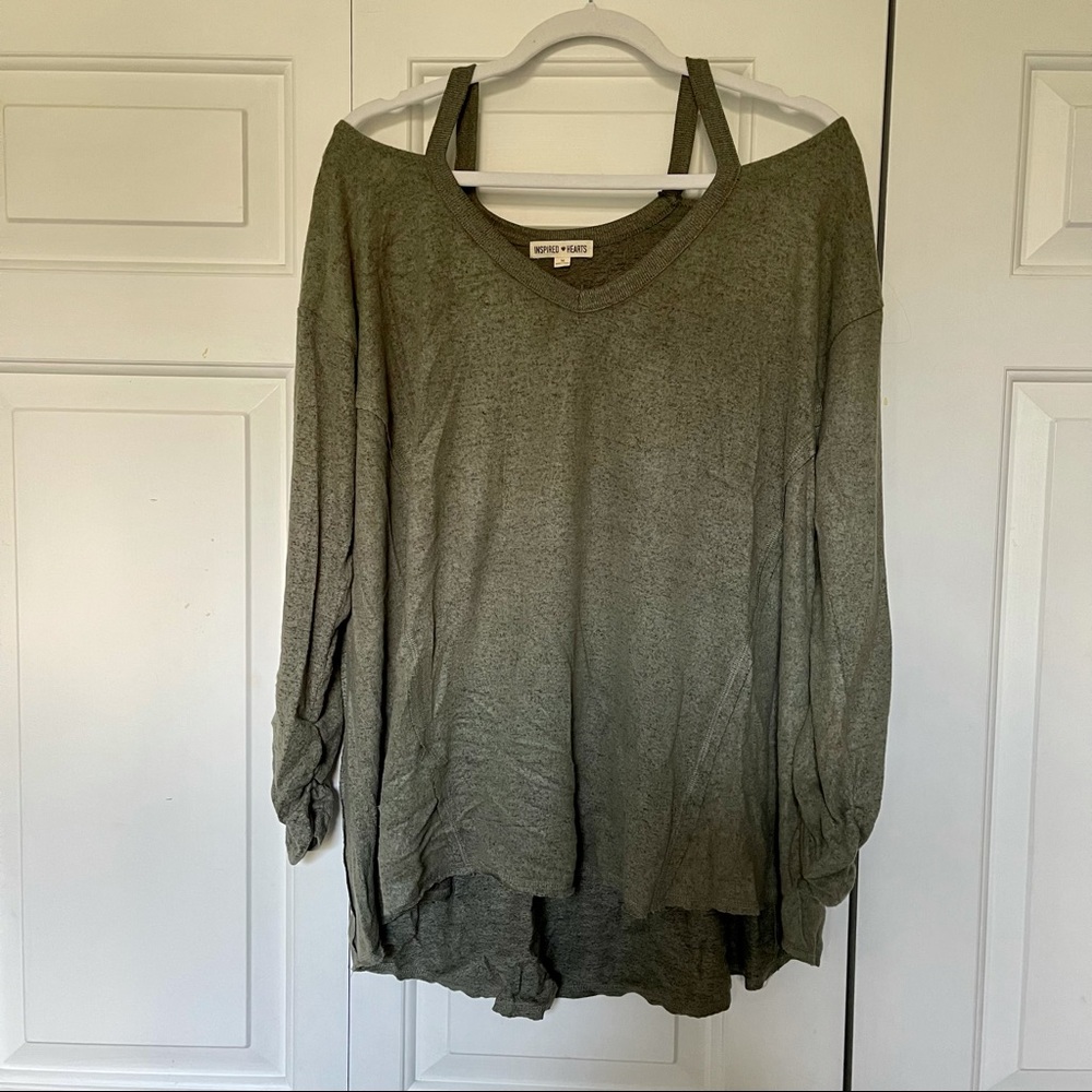 Cutout Shoulder Oversized Sweater